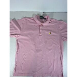 Vintage Masters Collection Pink Polo Shirt Mens XL Pima Cotton Masters Golf Logo